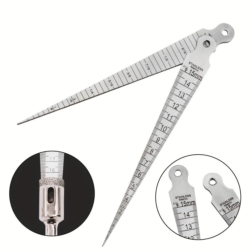 Stainless Steel Wedge Plug Gauge 1pc - Double Scale Metric and Imperial Aperture Gauge and Taper Gauge - 1-15mm for Weld Seam Gap Detection