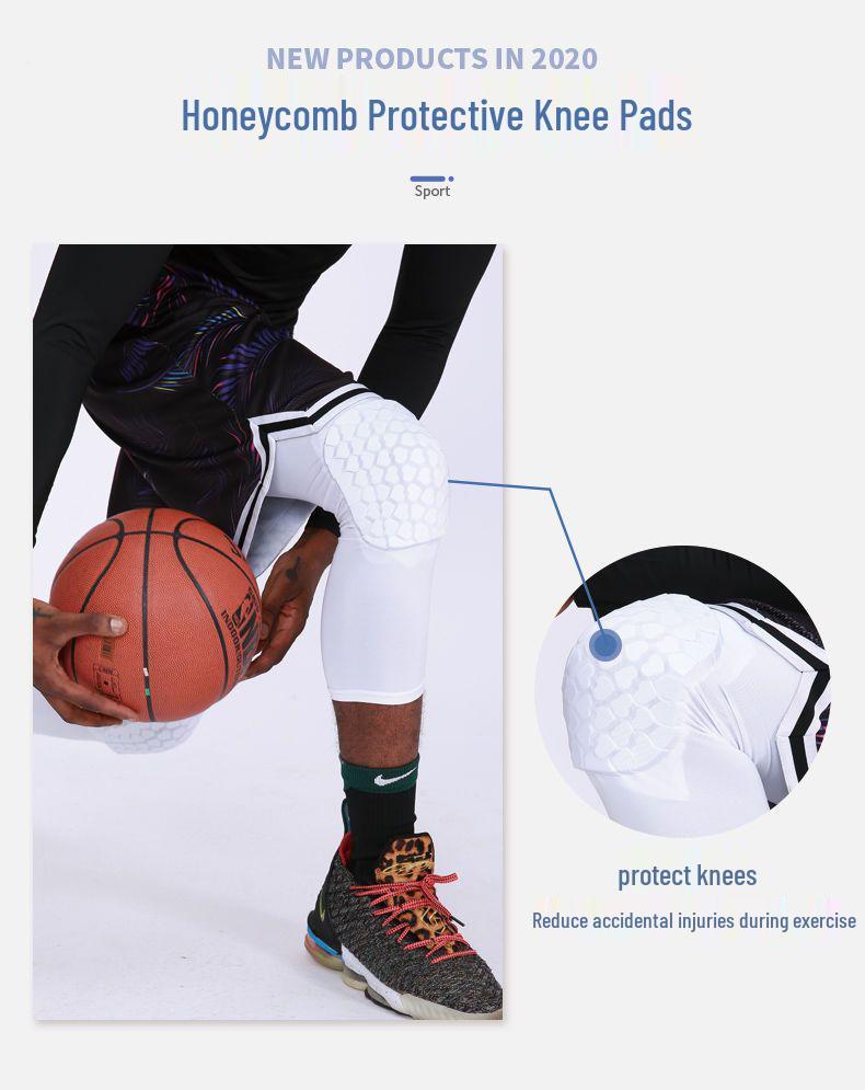 Men's Seven-Point Honeycomb Compression Basketball Pants with Knee Protection
