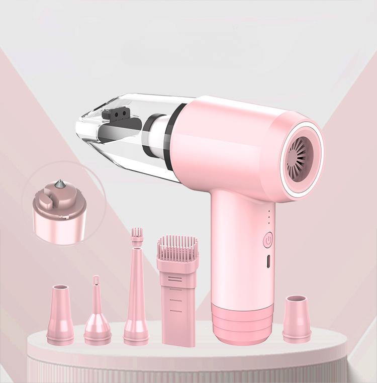 

Мини беспроводной автомобильный пылесос ручной пылесос для клавиатуры 12000 Па машина для чистки под высоким давлением вакуумное хранение розовый