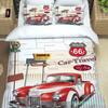 3-teiliges Bettwäscheset Klassisches Auto Vintage Poster Heimtextil Bettbezug Kissenbezug Junge Kind Teenager Mädchen Bettwäschebezüge Set