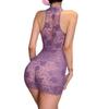 Yetingxiang new Chinese neck buckle lace cheongsam perspective temptation hip skirt sexy lingerie