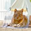 1pc Animals: rabbit, cat, pattern blanket, all season lightweight home office outdoor nap multifunctional blanket