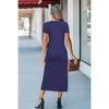 Women's Fashion Summer Spring Solid Color Print Sleeveless O-Neck High Waist Casual Dresses