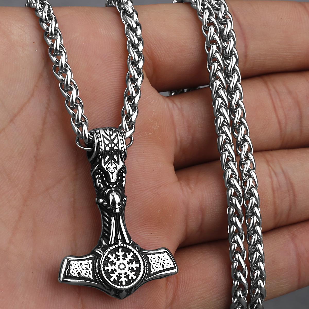 

Оригинальное Viking Стальное Ожерелье Молот Тора Несколько Стилей Унисекс Кулон Доминирующий Подарок Парню chainless