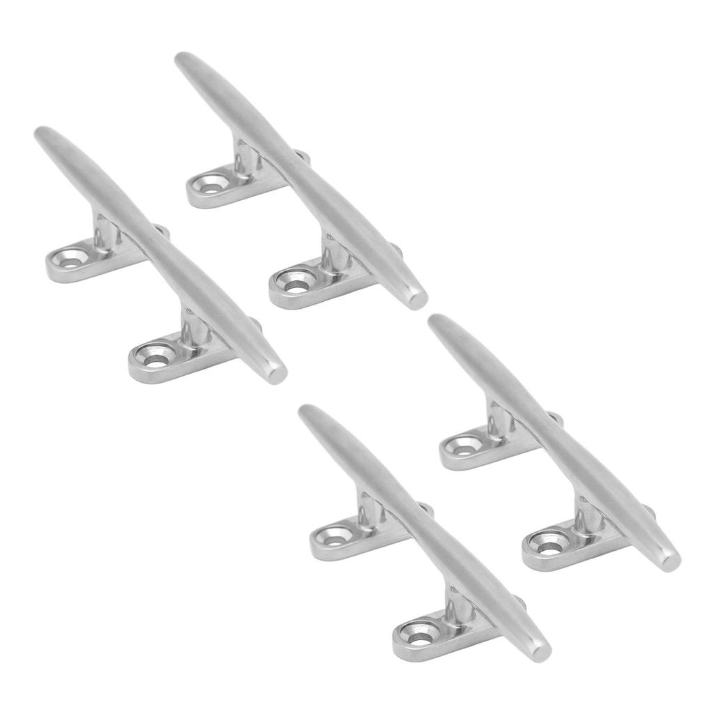 6" Stainless Steel Dock Cleat, Boat Yacht Mooring Rope Tie Down Anchor Cleat, High Strength for Marine Docks, Easy Installation