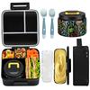 Bento-Lunchbox für Kinder mit isoliertem 237-ml-Vakuum-Lebensmittelbehälter, Lunchtasche, Kühlakku und biegsamer Gabel und Löffel, auslaufsicher