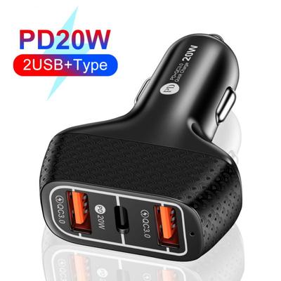Mobile Phone Charger 2usb Portable Universal Durable Practica Car Charger Usb Car Charger One Drag Three Car Supplies Type-c