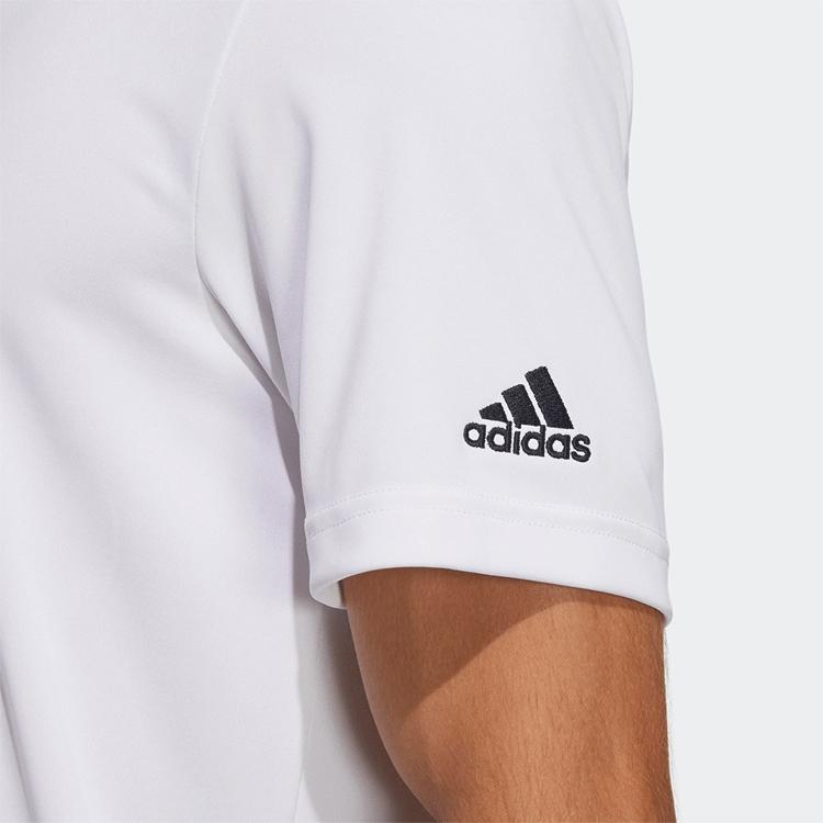 Adidas Solid Color Sports Casual Short Sleeve Polo Shirt Men Tops White GN0810