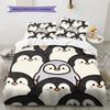 Penguin Pattern Bedding Quilt Set Quilt Cover Pillowcase Home Decoration Birthday Gift (1 * Duvet Cover + 2 * Pillowcase, Without Core)