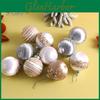 Christmas Ornaments 6 Balls Pcs Shatterproof Flocked Ball With Small Beads Indoor Hanging Decorations For Xmas Tree Glitter Party