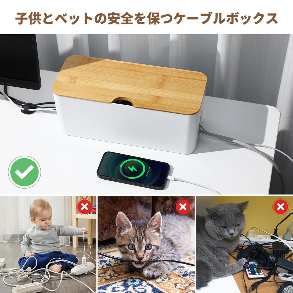 Cable Wire Concealing Power Strip Outlet Concealing Cord Storage Easy Opening and Includes 10 Cord Clips and 5 Cable Ties 1 Box, Box, Case, Box, Box,