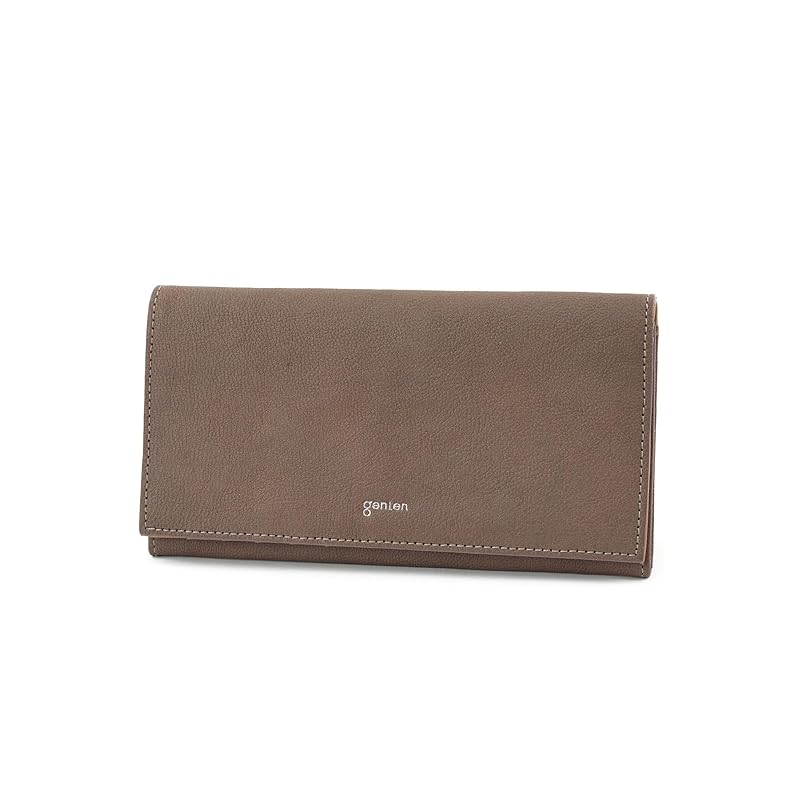 

[Genten] long wallet genuine leather ladies rose gray GE-44321-20