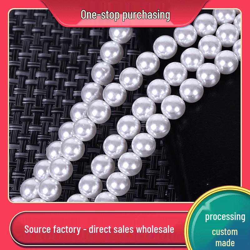 High Gloss ABS Perforated Imitation Pearl Iron Wire Straight Hole Beads for DIY Beading.