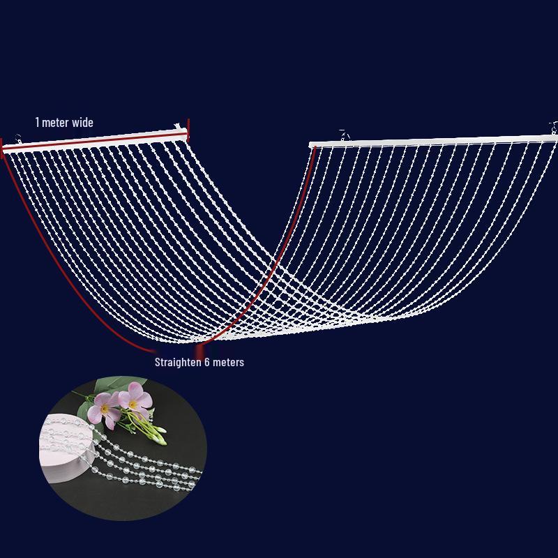 Crystal Beaded Wedding Ceiling Decoration - Acrylic Curtain with Flowing Water Pearl Chain