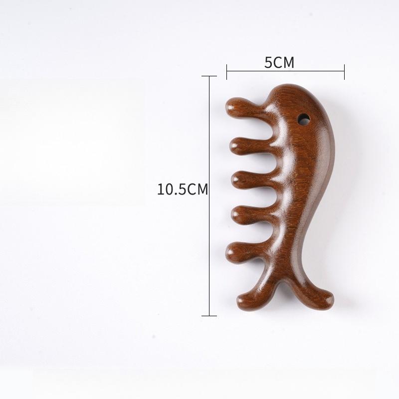 1pcs Golden Sandalwood Scalp Massage Comb Set Anti-Static Wooden Comb for Head Relaxation & Daily Hair Care