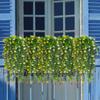 2Pcs Wall Home Garden Wedding Decoration Outdoor Artificial Plant Hanging Flowers With Eucalyptus Leaves Greenery Vine