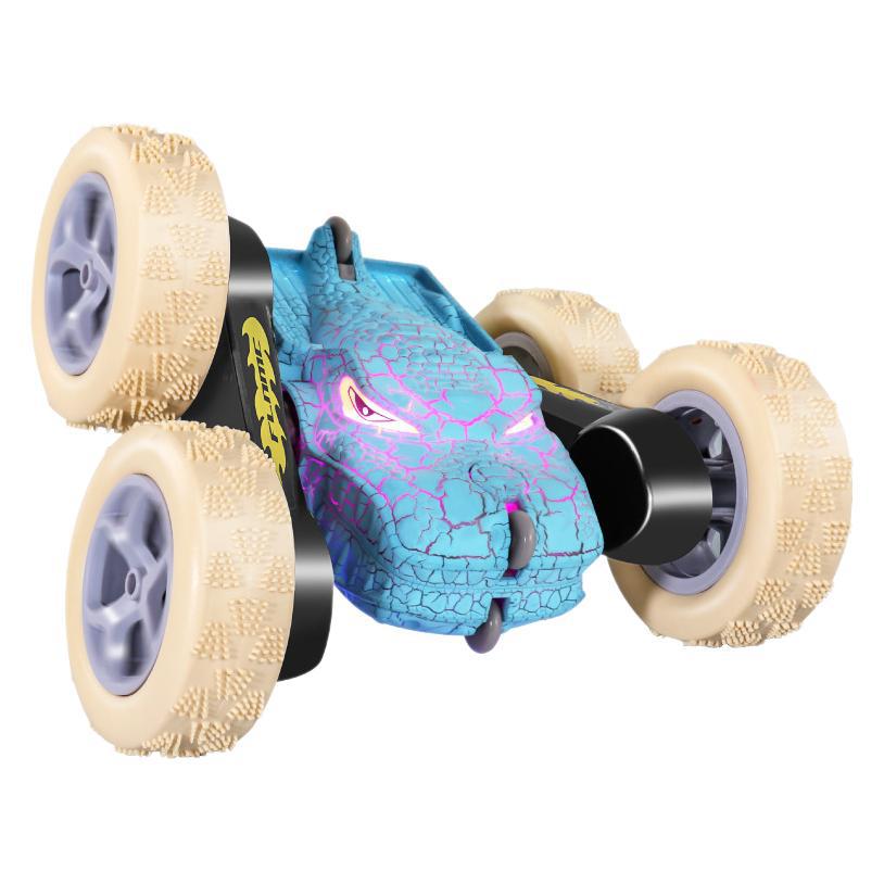 Wireless Remote Control Double-sided Stunt Dump Truck Dinosaur Toy Car 2.4G Drift Four-wheel Drive High-speed Rotating Car
