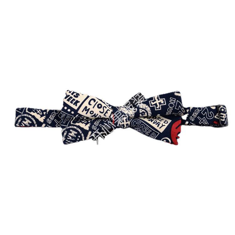 Men's Slim Fit Floral Retro Cotton Linen Bow Tie - Unisex Hong Kong Style for Weddings and Casual Workwear