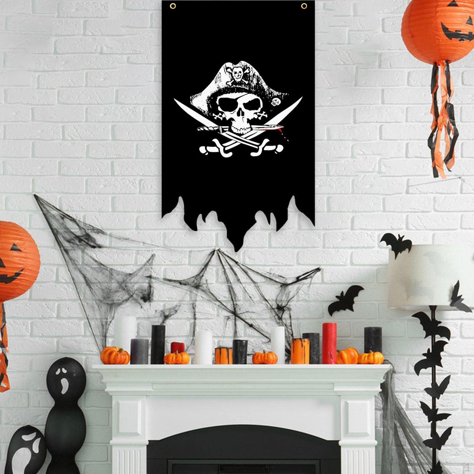 

Хэллоуин Пиратский флаг Подвесная табличка Двусторонняя подвеска Перекрещенные кости Домашний декор Вертикальная для улицы Style D