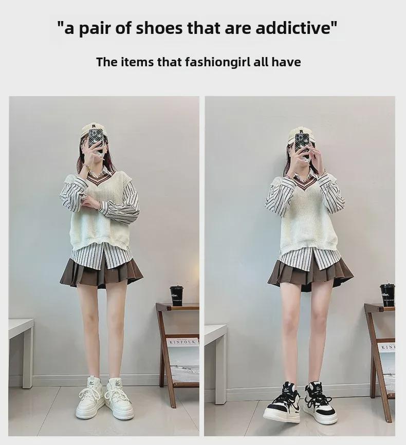 2025 Spring White Platform Sneakers for Women - Korean Style Casual Sports Shoes S6102051