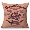 1986S Vintage Motorcycle Style Cushion Cover Letter Poster Cool Punk Cartoon Decorative Linen Car Sofa Throw Pillow Case Cojines