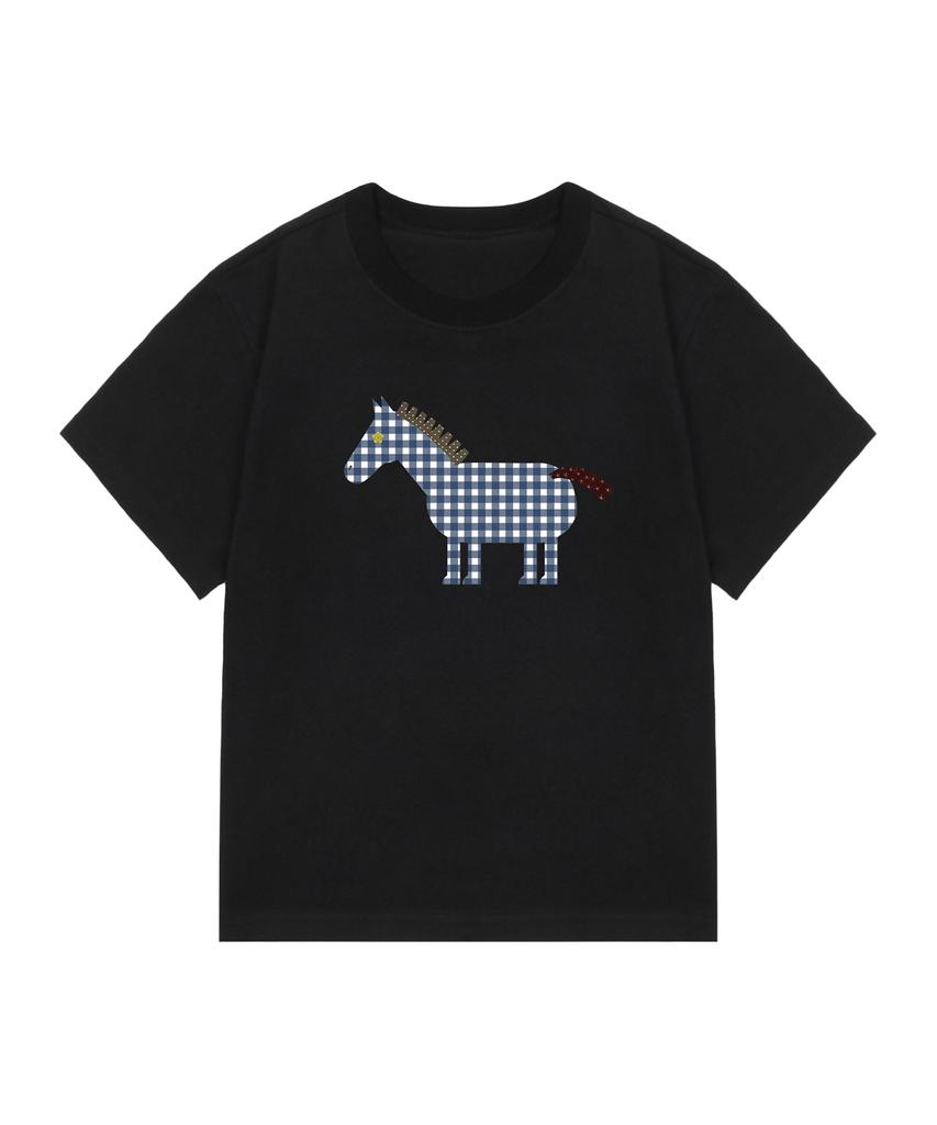 GRAVER [Unisex] Paper Pony Slim Short Sleeve Tee_Black