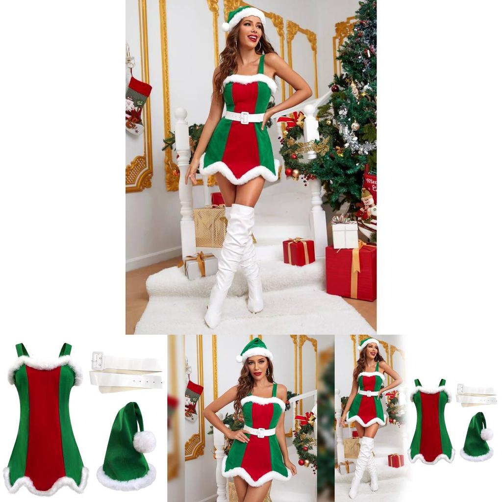 Christmas Party Stage Costume For Women With Polyester Material For Festive Events
