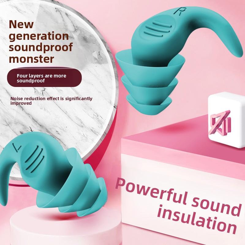 Soft Silicone Earplugs Noise Reduction Soundproof for Sleeping Dormitory Nap Reusable Hearing Protection for Students