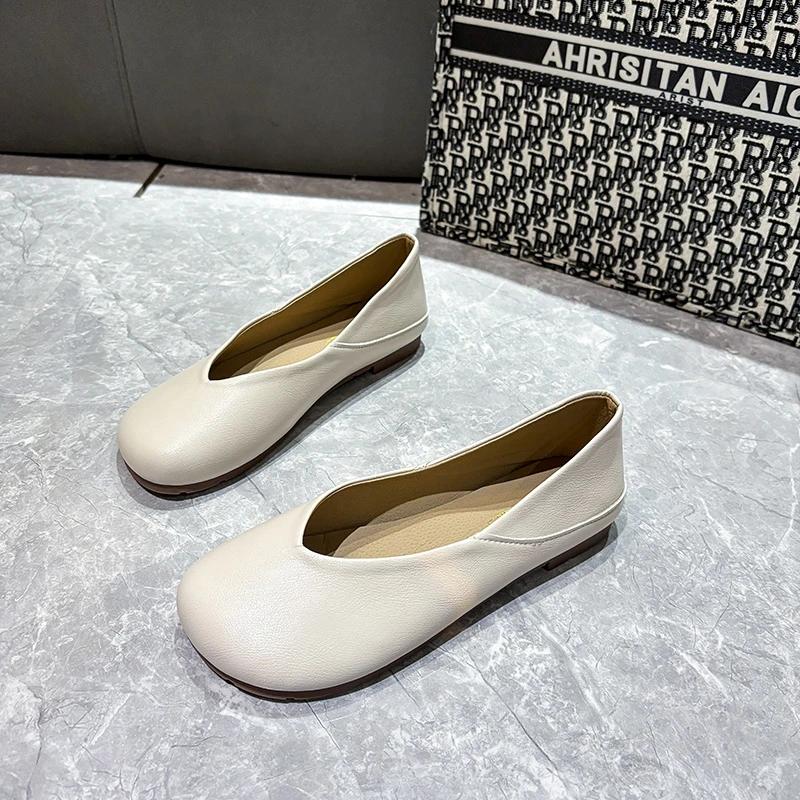 Square Toe Heels Slip on Shoes for Women Leather Casual Shoes Loafers Women Luxury Brand Shoes Women Zapatos Casuales De Mujer 35 2298₽