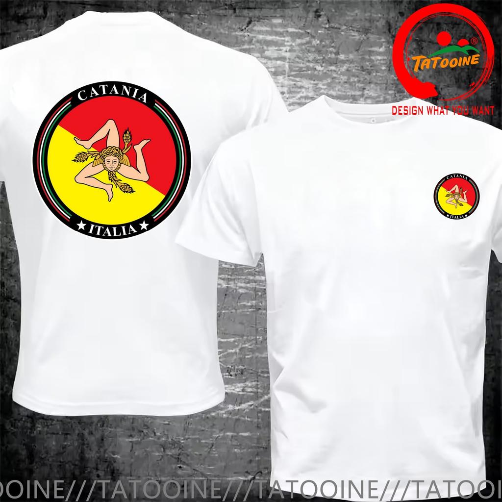Funny Design Catania Sicilia Italy Flag Shirt Unisex Fashion Trendy Casual Clothing Stylish Tops Tee Shirt Leisure Tshirt Unisexs