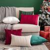 30x50cm 45x45cm 50x50cm Velvet Luxury Pillow Cover Lumbar Pillowcase Couch Farmhouse Rustic Gift Pillow Covers Christmas Red