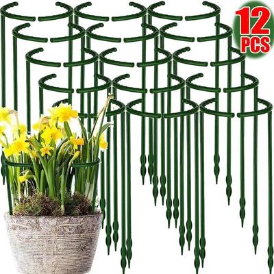 2-12Pcs Plastic Support Pile Stand Plant Support Pile for Flowers Greenhouses Arrangement Fixing Rod Holder Gardening Tools