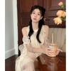Pure Desire Wind Open Shoulder Straps Crew Neck Dress Women's New Summer Gentle Temperament Sweet First Love Skirt