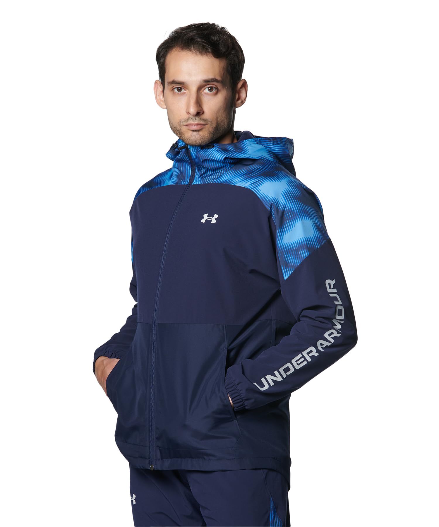 Under Armour UA Tricot Lined Woven Midnight XXL Jacket, Navy,