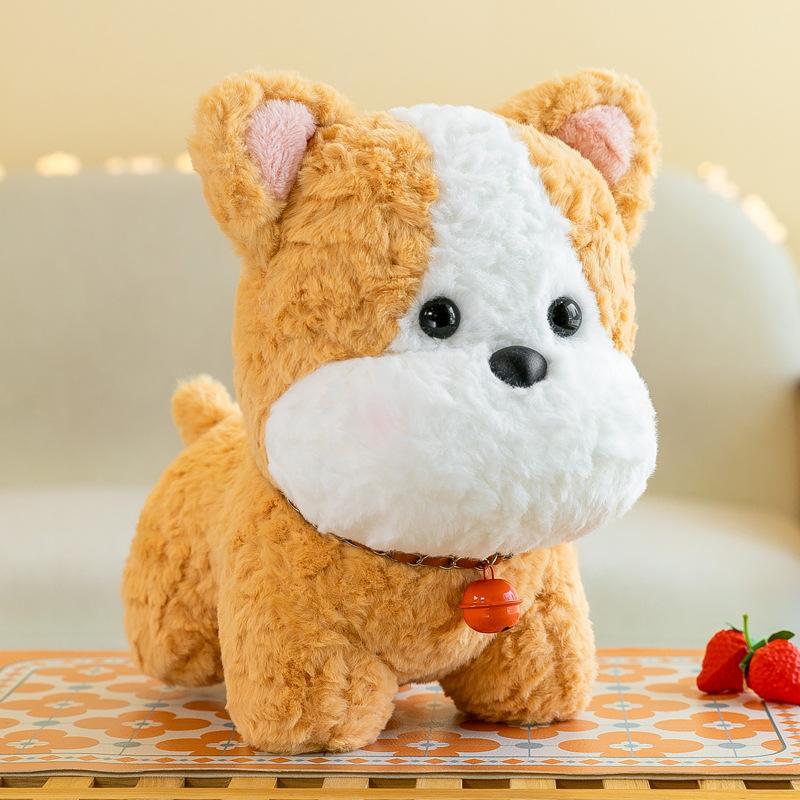 New Cute Little Bell Dog Doll Super Cute Simulation Dog Plush Toy Heart-warming Companion Gift