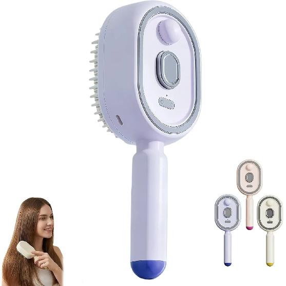 Electric Portable Spray Massage Comb Detangling Hair Brush With Moisturizing Spray And Scalp Massage Function For All Hair Types
