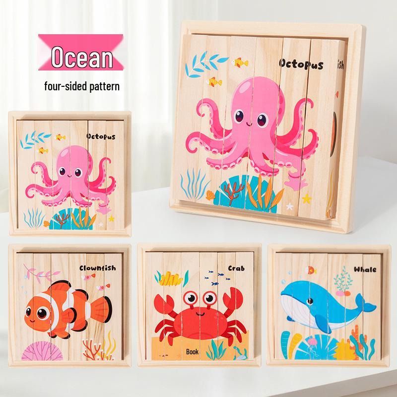 Early Childhood Wooden 3D Animal Puzzle & Cognition Board Toy
