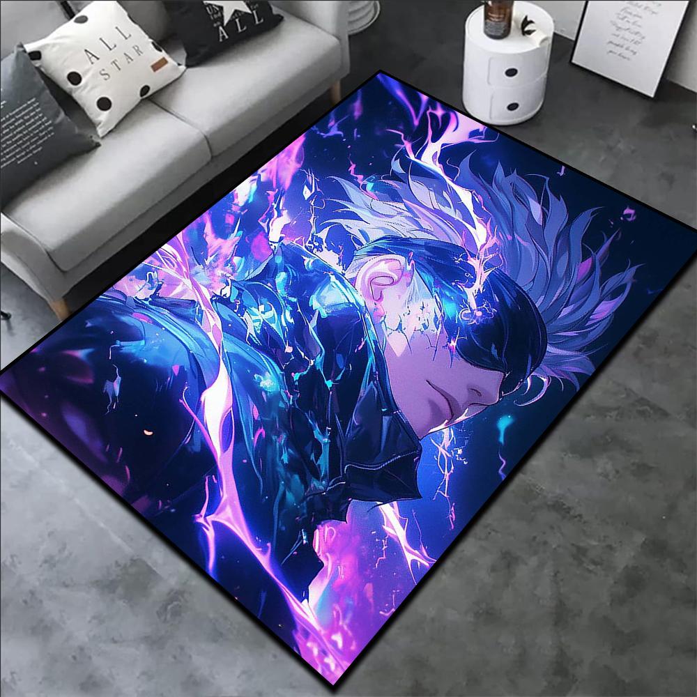 

Аниме ковер Jujutsu Kaisen Сатору Годжо Комнатное искусство Супер крутой печатный ковер ручной работы для домашнего декора longest side 60cm