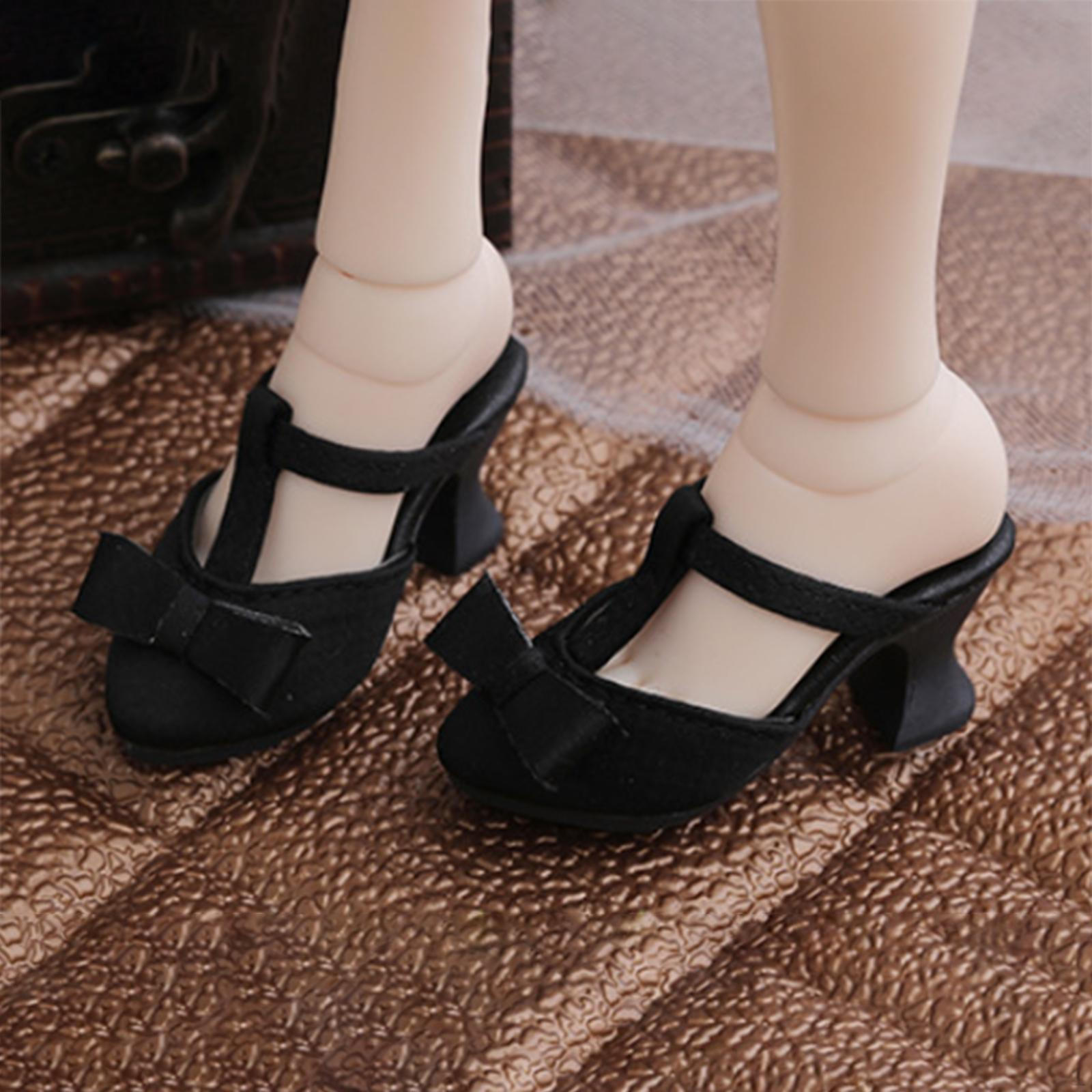 

Обувь для куклы BJD 1/4 Туфли на высоком каблуке с бантом для 18-дюймовых аксессуаров чёрный