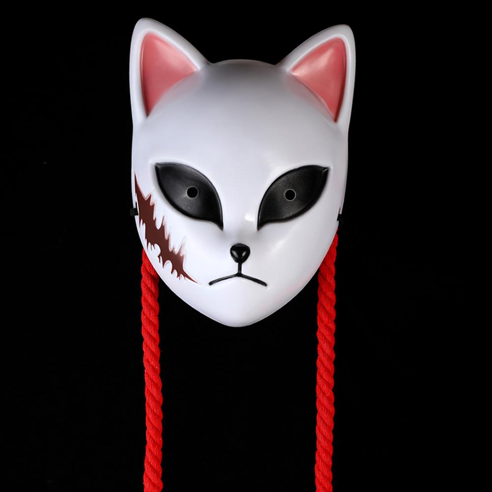 

Japanese Anime Demon Mask Cosplay Sabito Makomo ABS Masks Halloween Party Costume Props