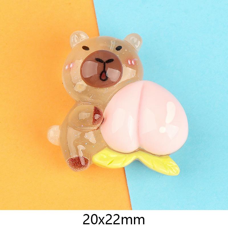 Kawaii Luminous Capybara Car Ornaments Dollhouse Mini Scene Decor Micro Landscape Ornaments Diy Desktop Decoration Toys