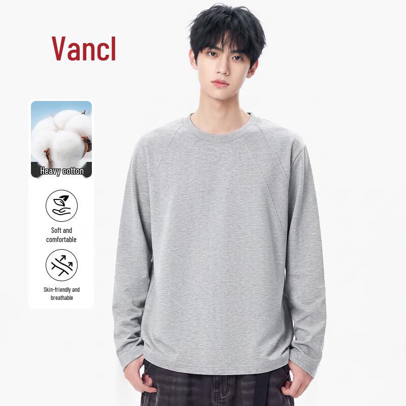 VANCL Men's Pure Cotton Loose Long-Sleeve T-Shirt