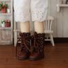 1 Pair High-top Obitsu 11 Doll Leather Boots 4-holes Mini 1/6 Bjd Doll Leather Shoes Cute Fashion 1/6 Bjd Doll Boots Children