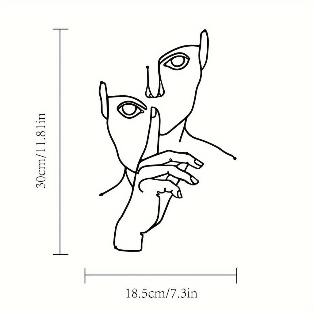 1pc Abstract Face Line Art Wire Wall Decor Metal Minimalist Home Bedroom Gift Halloween Christmas New Year
