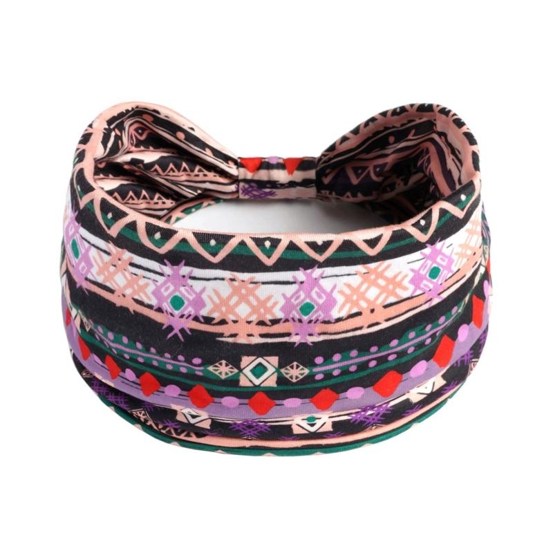 Haarschmuck Retro Haarband Dicke Breite Stirnbänder Turban Workout Bedrucktes Stirnband Kopfwickel für Damen Yoga Sport Haarband