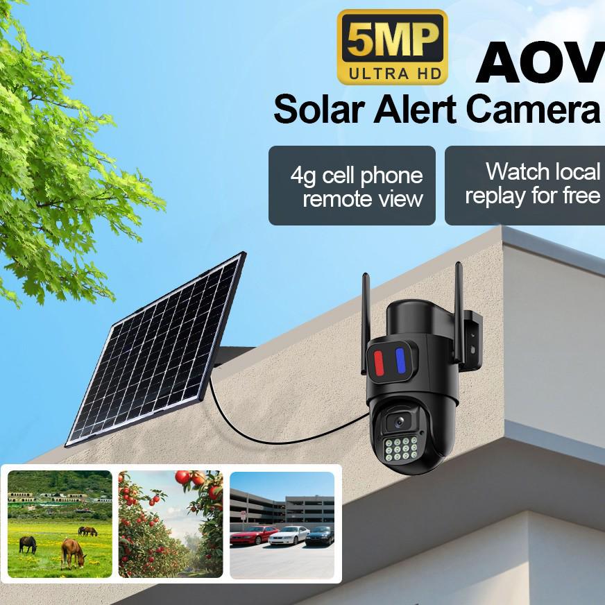 

5MP Outdoor Solar-Powered 4G WiFi Surveillance Camera for Home 4G Asia-Pacific Version, English, No Memory