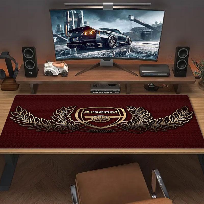 Arsenal F Großes Mauspad Große Gaming-Tischunterlage Rutschfest für Laptop Tablet Großes Mauspad XXL Matte Mini-PC-Spielmatte Mit verriegeltem Rand
