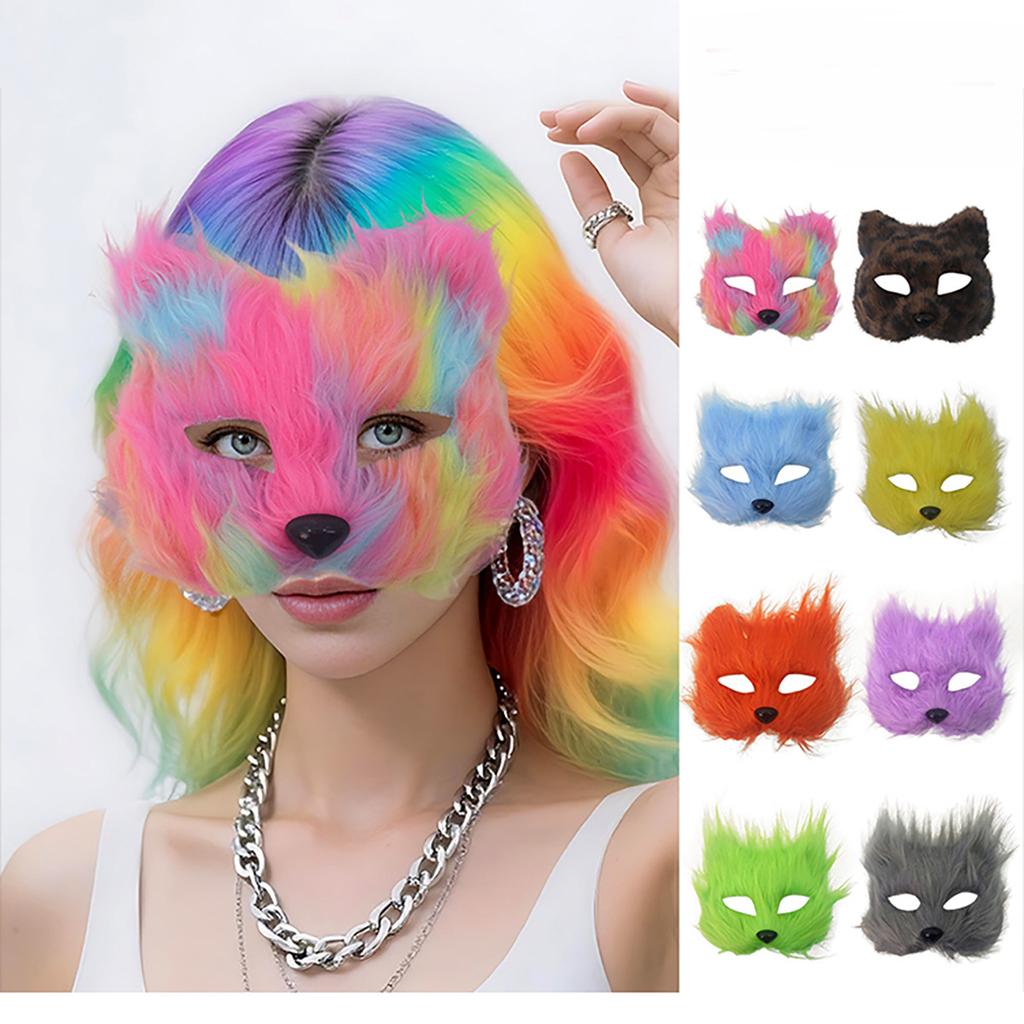 Halloween Animal Cosplay Fox Shape Half Face Eye Mask Sexy Cat Animal Mask Christmas Carnival Party Roleplay Costume Props