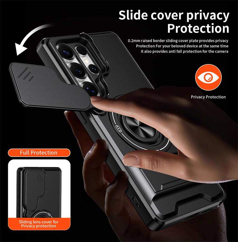 Armor Case For Samsung Galaxy S25 Ultra 5G S25+ S 25 FE Lens Protect Ring Stand Holder Cover For Galaxy S25 Plus S25ultra Funda