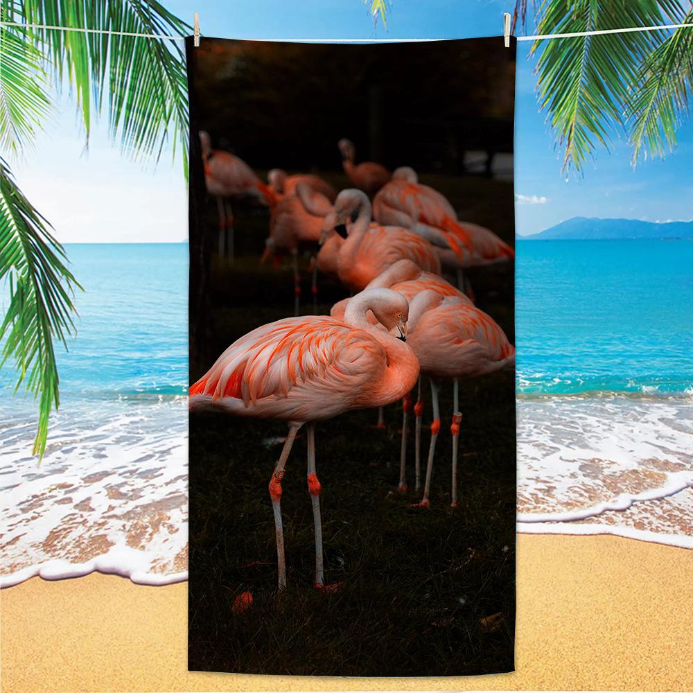 1pc Tropical Plant Flower Beach Towel, Quick Drying Absorbent Swimming Towel, Suitable for Sports, Camping, Yoga, Swimming